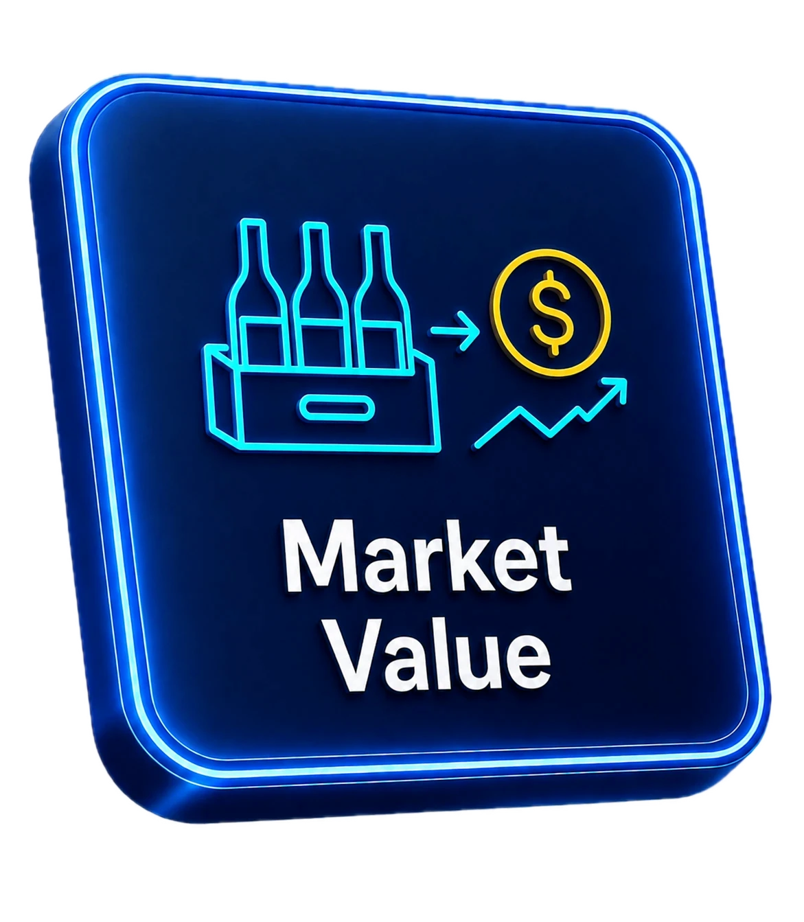 Market Value icon card with a portfolio chart and valuation trend